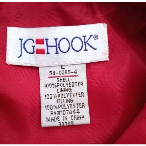 JG HOOK RED QUILTED PUFFER JACKET SZ.L EUC - Picture 4 of 5